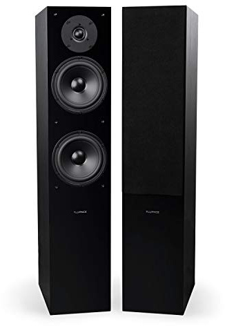 Fluance Elite High Definition Two-Way Floorstanding Loudspeakers for 2-Channel Stereo Listening or Home Theater System - Black Ash/Pair