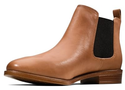 Clarks Damen Taylor Shine Chelsea Boots, Tan Leather, 41.5 EU