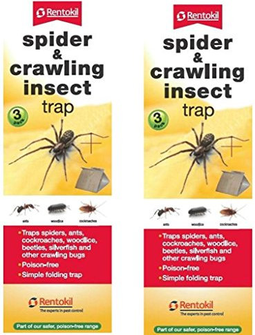 2 x Rentokil 3 Pack Spider & Crawling Insect Beetle Ants Cockroaches Trap