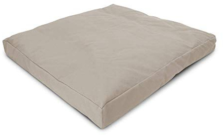 Zabuton Meditation Cushion for Workout - Supportive Yoga Floor Seat Cushion for Comfort & Posture Support - Natural Washable Cotton Fill kneeling Pad - Made in USA - Standard 24x24x2, Natural