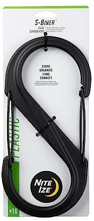 Carabiner Clip, 10-3/8 in., Plastic, Black