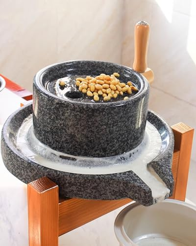 Macina Grano Pietra Mulino Manuale a Pietra per Soia Bagnata, Mulino Classico per Cereali in Pietra di Granito, Macchina del Mulino per Pasta Alimentare con Noce Moscata, Mulino a Pietra Fatto a Mano