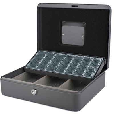 Pavo Caissette à monnaie en acier Gris foncé - 30 x 23.8 x 9 cm