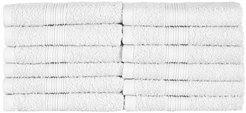 NatureMark Gästetücher – 12er Pack (30x50 cm), 100% Baumwolle, Oeko-Tex Zertifiziert, weich, saugfähig und pflegeleicht – Für Bad, Gäste & Spa – Weiß