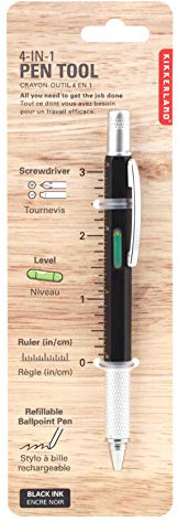 Kikkerland 4342 4-in-1 Kugelschreiber Tool, schwarz