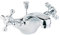 Deva TUD113 Tudor Basin Mixer Tap in Chrome with Pop Up Waste-Dual Cross Handle-Hot & Cold Victorian Era Deck Mounted Bathroom Single Hole Silver Faucet-12 Year Warranty, Set of 2 Pieces