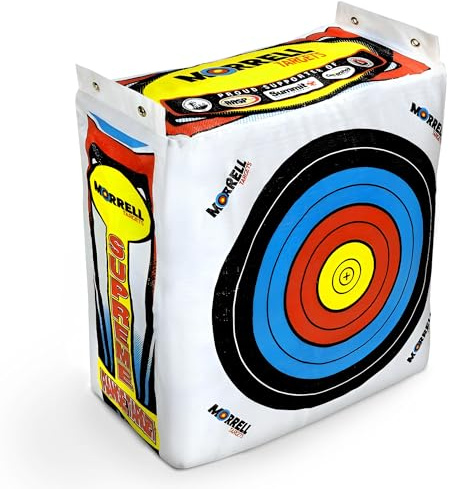 Morrell Weatherproof Supreme Range Adult Field Point Archery Bag Target with NASP Scoring Rings, Nucleus Center, and IFS Technology, White