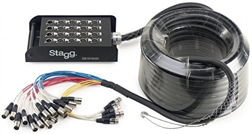 Stagg 20977 30 m 16 x entradas XLR F/4 X XLR M salidas stagebox con cable Multicore