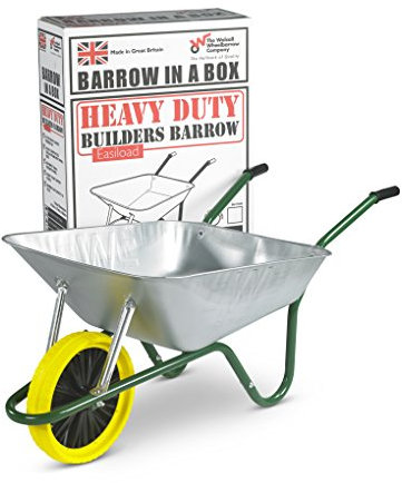 The Walsall Wheelbarrow Company 85 Ltr Galvanized Wheelbarrow in a Box - Puncture Proof Wheel One Size BEASGVPP