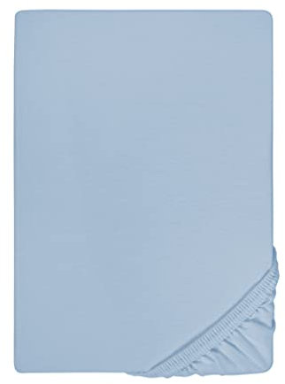 biberna Jersey-Elastic-Spannbetttuch 0077866 (Matratzenhöhe max. 25 cm) 1x 180x200 cm - 200x220 cm, eisblau