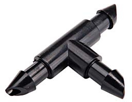 Raindrip 307050B, Barbed Tee, 1/4-Inch, 50-Pack, Drip Irrigation Fitting for Supply Tubing & Dripline, Black