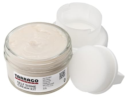 Tarrago Self Shine Shoe Polish with Applicator – Quick Shine Shoe Cream for Leather Boots and Shoes - 1.76 Fl. Oz – Neutral #00