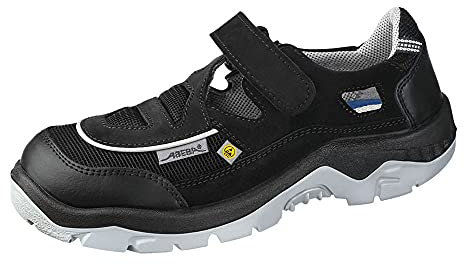 ABEBA 32189-49 ESD Sicherheitsschuh ANATOM - Sandale - Velours mit atmungsaktivem Textil - Stahlkappe - Klimaklasse 1 - Größe: 49 - Farbe: Schwarz