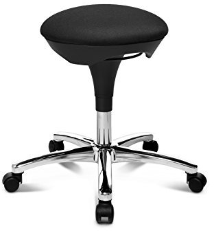 TOPSTAR Hocker Hoc 20 schwarz - Rollhocker Drehhocker mit Hartbodenrollen