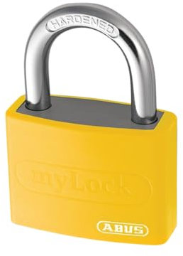 ABUS Vorhängeschloss T65AL/40 myLOCK - individuell beschreibbar - Spindschloss - massiver Aluminium-Schlosskörper - ABUS-Sicherheitslevel 5 - Gelb