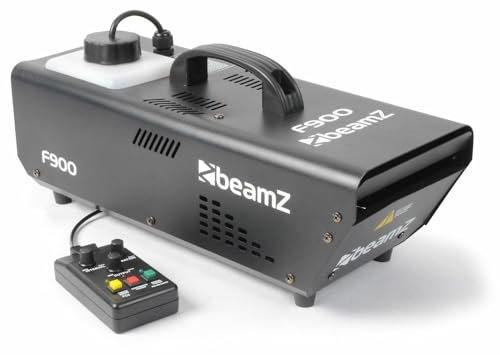 BeamZ F900 Máquina de humo 900W con control remoto, maquina de humo, deposito de 900 ml, función de temporizador, fog machine para producción constante de humo en escenarios pequeños, halloween, etc