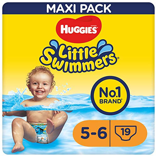 Huggies Little Swimmers Pannolini Taglia 5-6 (12-18 kg), Pannolino costumino, Design Disney, 19 Pz