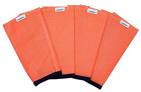 SHOOFLY Horse Leggins, Patented Loose Fitting Fly Boots, Breathable Plastic Mesh (Orange/Large)