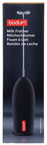 Bodum Schiuma Battery Operated Milk Frother for Coffee, Lattes, Hot Chocolate, Mocha, Cappuccino, Black