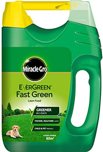 Miracle-Gro EverGreen Fast Green Lawn Food, Spreader, 80 m2 (Child and Pet Friendly)