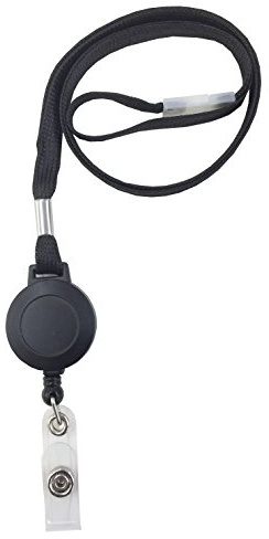 Customcard ltd® Black Lanyard Retractable Lanyard Pull Badge Reel