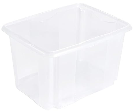 keeeper Aufbewahrungsbox mit Dreh-/Stapelsystem, 44,5 x 34,5 x 27 cm, 30 l, Emil, Transparent