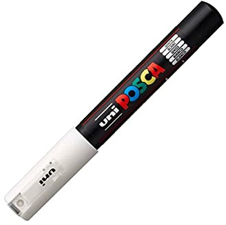 uni-ball 186701 – POSCA märkpenna med extra fin rund spets, vit