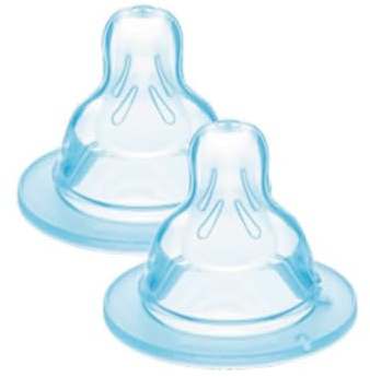 MAM Uppsättning av 2 nappar storlek 1, långsamt flöde, SkinSoft silikon, 0+ månader
