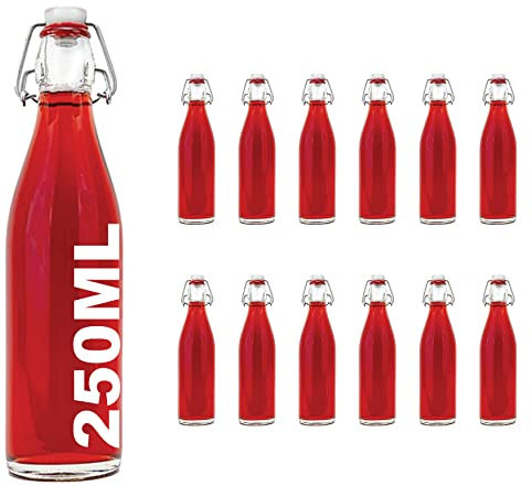 12 x 250 ml balancer dessus bouteille avec des bouteilles de 0,25 litres slkfactory de verre haut de swing