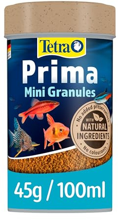 Tetra Prima Fish Food Mini Granules, Complete Food for Small Mid-Water and Bottom-Feeding Fish, 100 ml