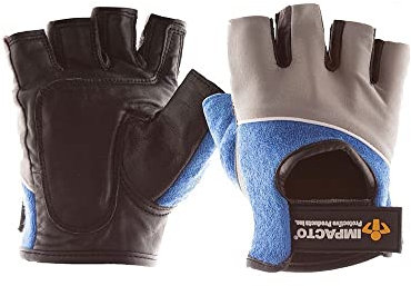 IMPACTO 400-00 Small Anti-Impact Gel Work Glove - Black/Blue/Grey, Small, 7