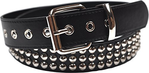 foolsGold Ceinture Cloutée Conique à 3 Rangées en Noir - Moyen