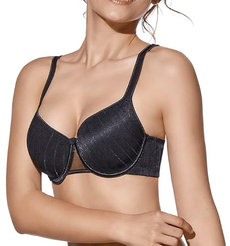 Selene, Sujetador para Mujer en Tejido Suave, con Aros y Copas Acolchadas, Motivo Floral, Colección Vanessa