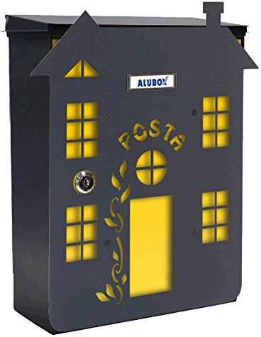 Alubox Casa 2 Cassetta Postale Mia con Sportello, Multicolore, Set di 2 Pezzi