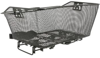 Hapo-G - Panier Arrière en Métal pour Vélo 40x31x17cm - Robuste, Grande Capacité 20 litres, Fixation Crochets sur Porte-Bagages - Idéal pour Courses, Travail et Balades à Vélo