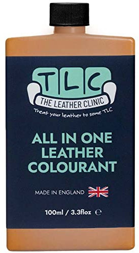 The Leather Clinic All in One Leather Colourant | Self Seal Leather Dye Repair Paint | Recolour Furniture, Sofas, Car Seats (Tan, 100ml)