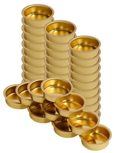 Photophore en laiton Ø 40 mm / 18 mm de profondeur – Douille pour bougies chauffe-plat standard. Un véritable produit de qualité allemande. Taille : lot de 40