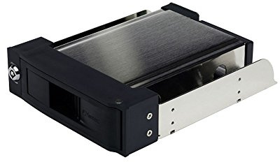 FANTEC MR-35SAS Wechselrahmen (für den Einbau von 8,89 cm (3,5 Zoll) SAS und SATA I/II/III Festplatten in einen 13,34 cm (5,25 Zoll) Schacht, 40 mm Lüfter, schraubenlos, trägerlos) schwarz
