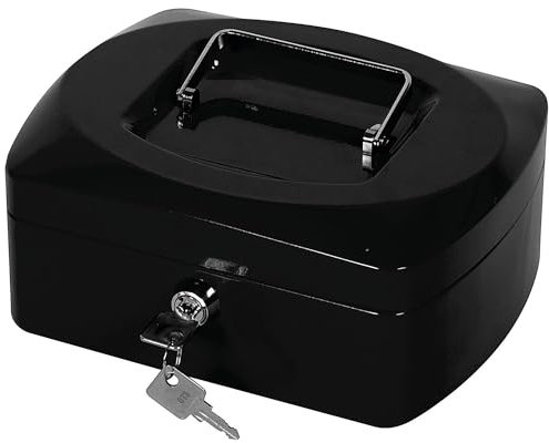 Q-Connect Cash Box 8 Inch Black