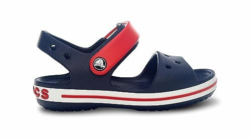 Crocs Crocband Sandal Kids, Unisex - Kinder Sandalen,Blau Navy Rot,23/24 EU