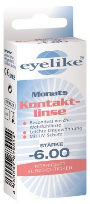 Eyelike Monatskontaktlinse, -5.00 Dioptrien, 1 Stück (1er Pack)