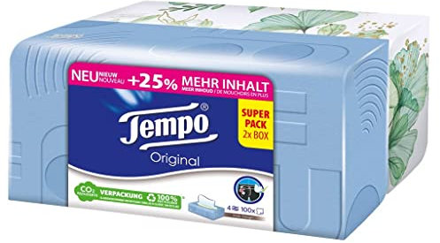 Tempo Taschentücher Duo-Box, 2 x 80 Tücher (160 Tücher)