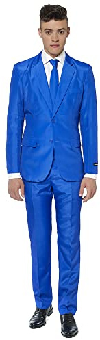 Suitmeister Partykostüme für Herren - Einfarbiger Anzug für Kostüme für Karneval, Halloween-Partys und Themenpartys - Blau - Größe M