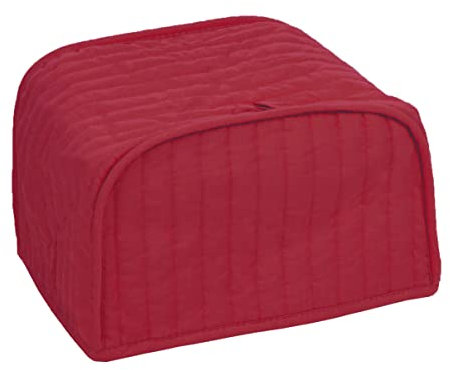 RITZ Polyester/Cotton Quilted Two Slice Toaster Appliance Cover, Dust and Fingerprint Protection, Machine Washable, Paprika Red