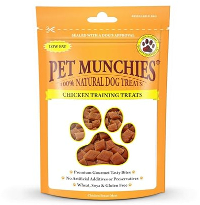 Pet Munchies Chicken Dog Training Treats, Grain Free Tasty Bites with Natural Real Meat, Low in Fat 50g