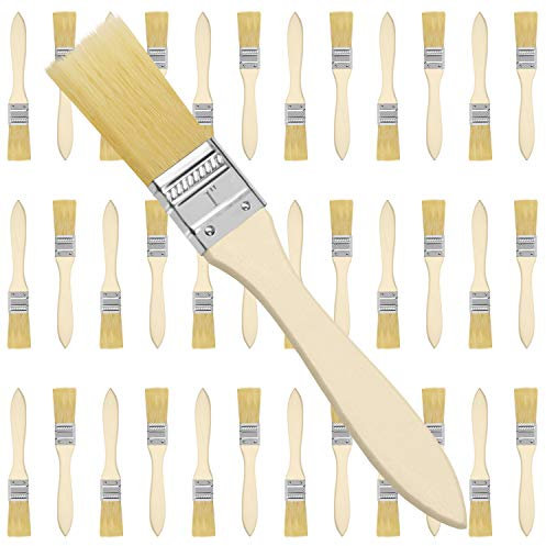 Kurtzy Set Brochas Pintor 2,54 cm (Pack de 36) Brocha Plana Pintura Mango de Madera Profesional para Pintura, Tintes, Barnices, Pegamentos y Bricolaje en el Hogar - Pack de Brochas para Pintar