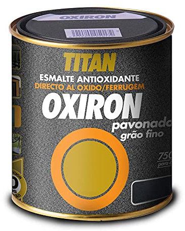 ESMALTE METÁLICO ANTIOXIDANTE OXIRON LISO SATINADO NEGRO EFECTO FORJA 750ml TITAN 02J420434