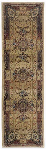 Theko Gabiro 856 Klassischer Orientteppich strapazierfähig und sehr robust in der Farbe Beige, Maße: 68cm x 235cm, 300032