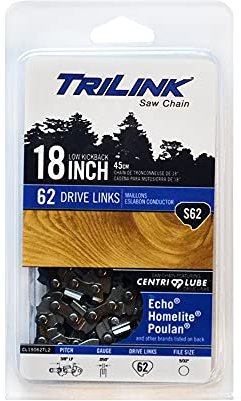 3/8 LP .050 Gauge 62 Drive Links Chainsaw Chain Compatible with/Replacement for Homelite 20, 20AV, 23, 23AV, 3300, 3314, 3316, 3318, 3350, 3550, 3800, 3850 S62-91PX Chain Chainsaws