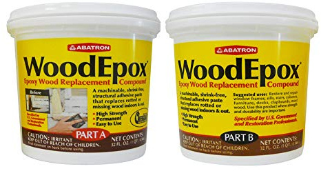 Abatron WoodEpox Kit - 2 Quart - 2-Part Structural Epoxy Adhesive Filler - Wood Filler Putty